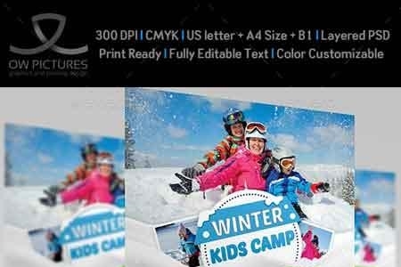 FreePsdVn.com 1815005 TEMPLATE kids winter camp flyer template 22688369 cover
