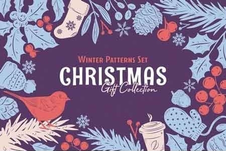Christmas Gift Vector Patterns Set 3075176