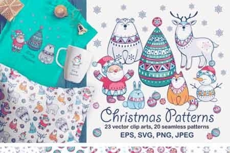 FreePsdVn.com 1815179 VECTOR christmas patterns and clip arts 604652 cover
