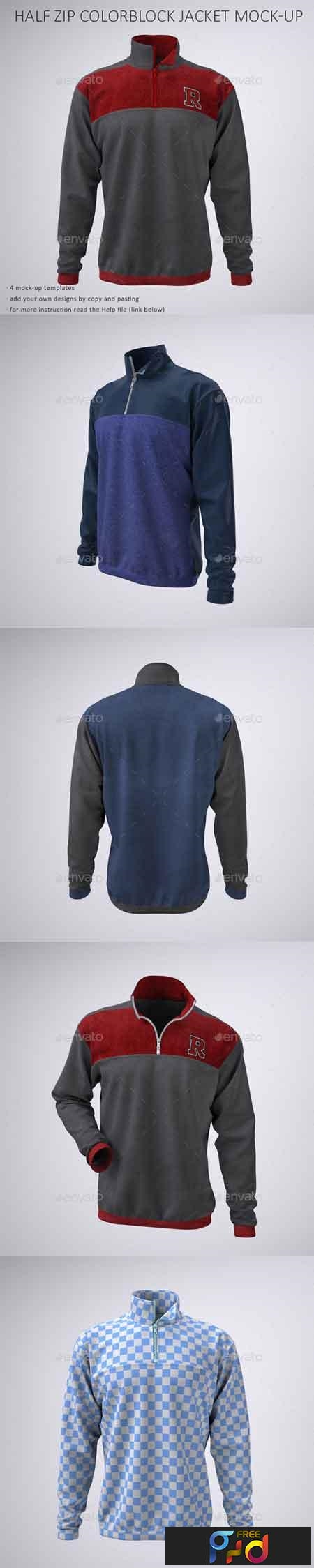 Half Zip Fleece Track Jacket Mock-Up 22735197 - FreePSDvn