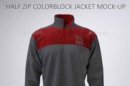 Half Zip Fleece Track Jacket Mock-Up 22735197