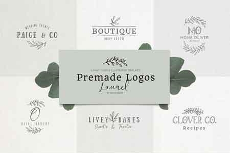 Premade Logo bundle laurel feminine 2926739