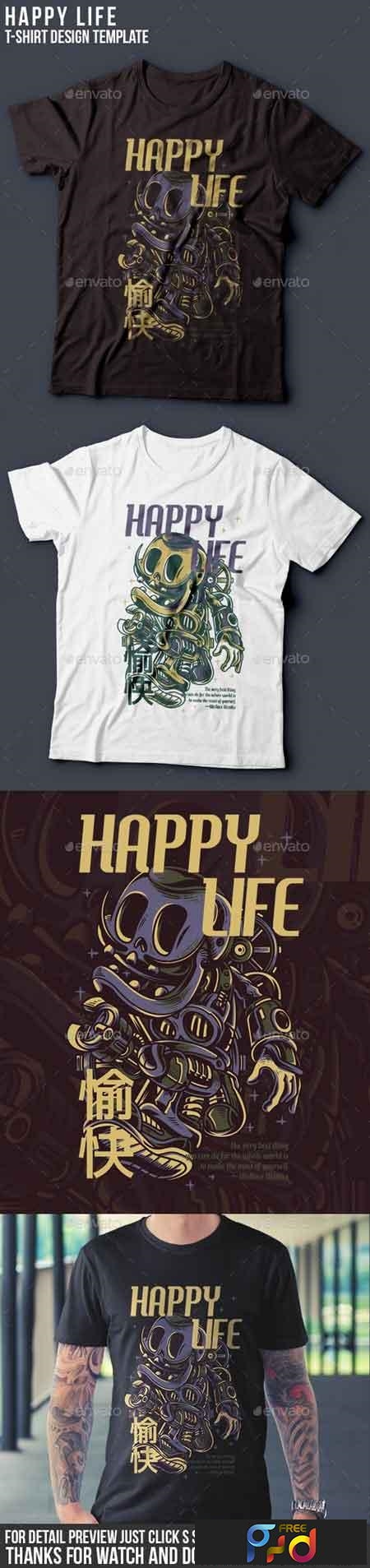 FreePsdVn.com 1816132 VECTOR happy life t shirt design 22143297