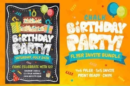 FreePsdVn.com 1816140 TEMPLATE chalk birthday party flyer bundle 3135571 cover
