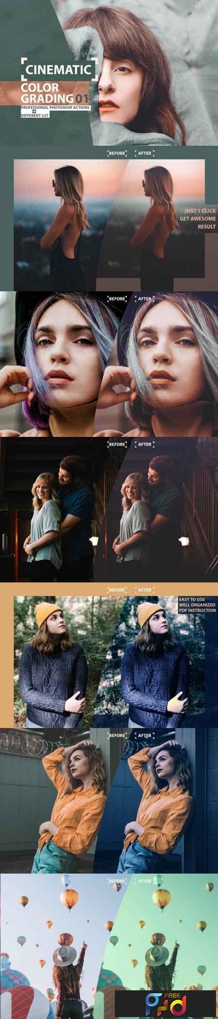 Cinematic Color Grading 01 Premium Photoshop Actions