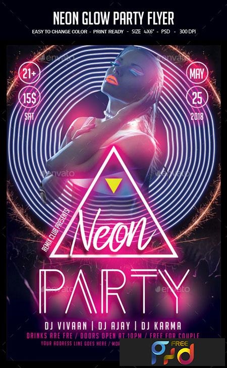 Neon Glow Party Flyer 22751389 1