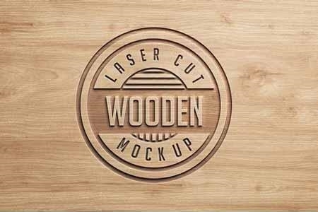 Logo Mock Ups Wood Set 1438552