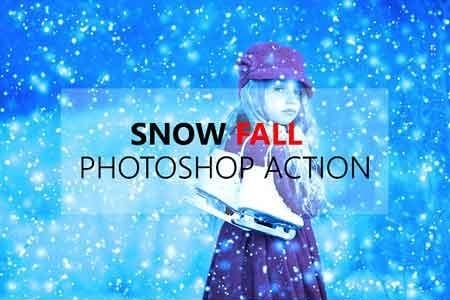 Winter Snow Fall Photoshop Action 3158433