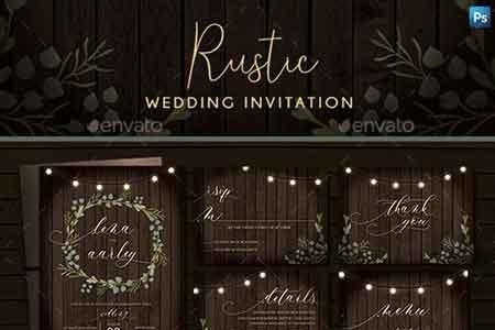 FreePsdVn.com 1817157 TEMPLATE rustic wedding invitation 22830179 cover