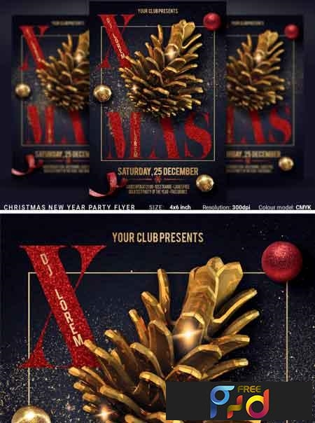 Christmas New Year Party Flyer 3506880 1