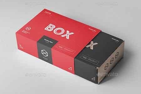 Download Carton Box Mock-up 235x160x70 & Wrapper 22865162 - FreePSDvn