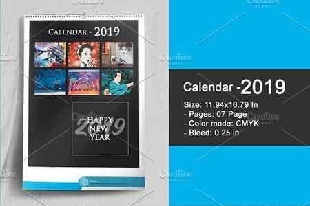 FreePsdVn.com 1901226 VECTOR wall calendar 2019 22874101 cover