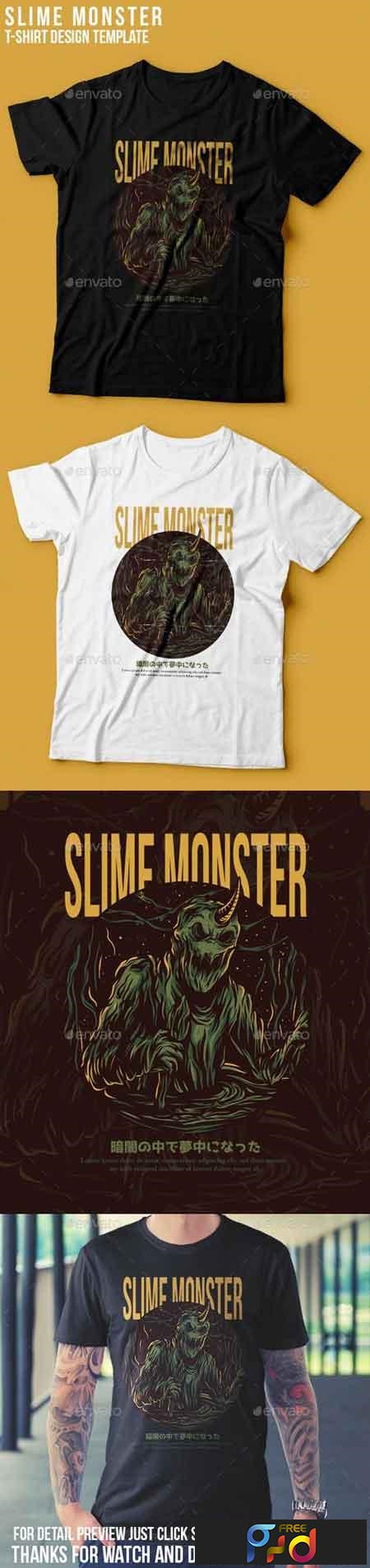 FreePsdVn.com 1901501 VECTOR slime monster t shirt design 22801488