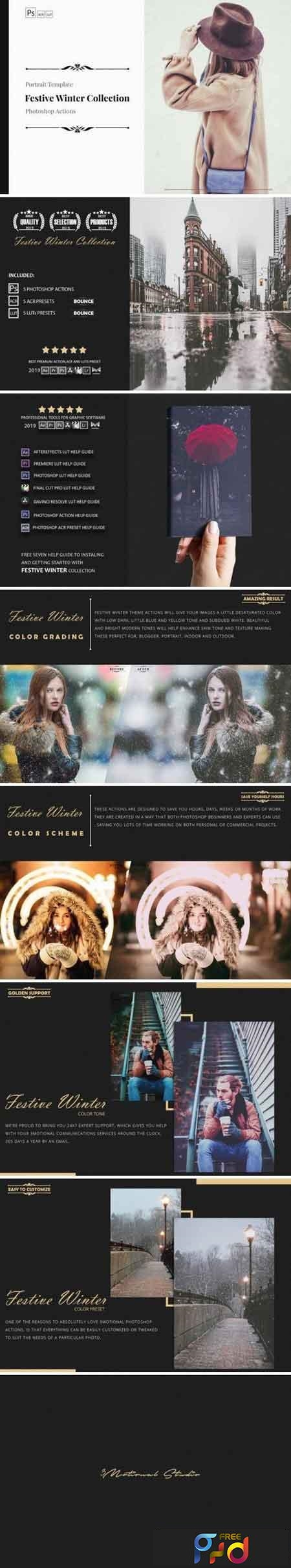 Neo Festive Winter Story Color Grading photoshop actions