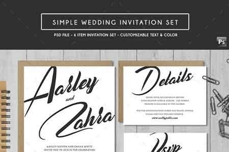 FreePsdVn.com 1902009 TEMPLATE simple wedding invitation set 17452324 cover