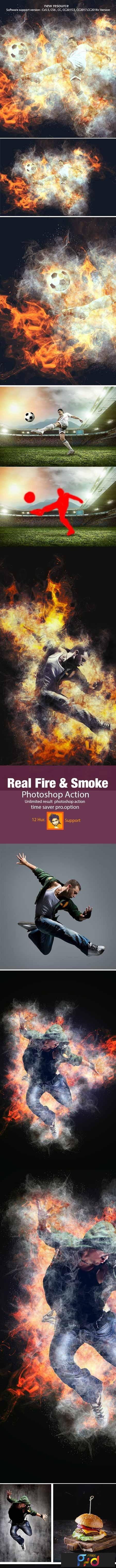 Real Fire & Smoke Photoshop Action