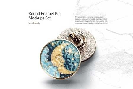 Download Round Enamel Pin Mockups Set 3421804 - FreePSDvn
