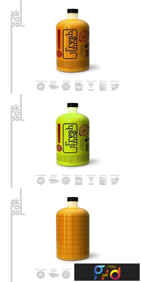 Juice Bottle Packaging Mock-Up 3047593 1