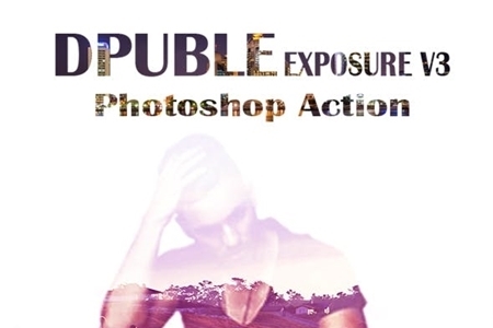 Freepsdvn.com 1904128 Photoshop Double Exposure V3 Photoshop Action 23381851 Cover