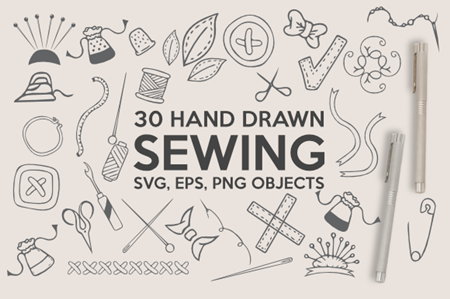 Download Free Hand Drawn Sewing Bundle Freepsdvn PSD Mockup Template