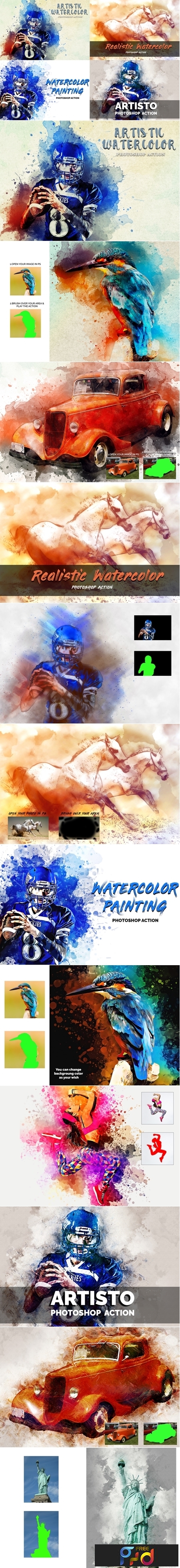 4 in 1 Watercolor Pack Photoshop Actions 3546201 1