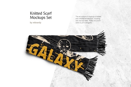 Knitted Scarf Mockups Set 3458102 - FreePSDvn