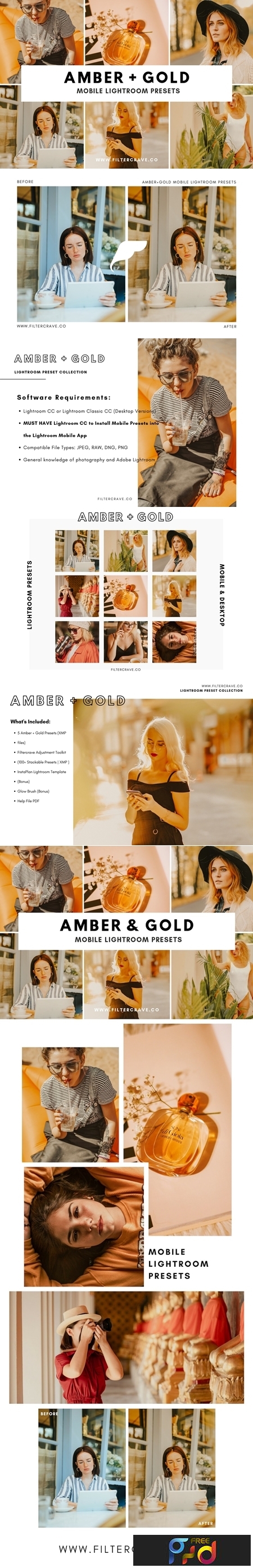 Amber + Gold Mobile Presets