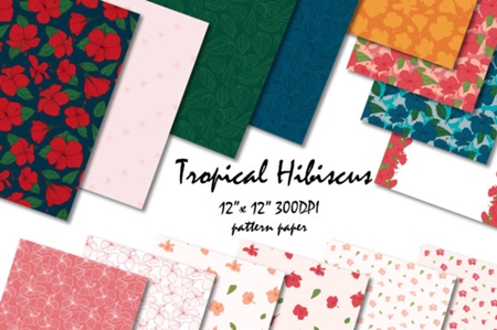FreePsdVn.com 1904348 STOCK tropical hibiscus digital pattern 969747 cover