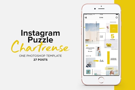 Freepsdvn.com 1905027 Social Instagram Puzzle Template Chartreuse 3714643 Cover