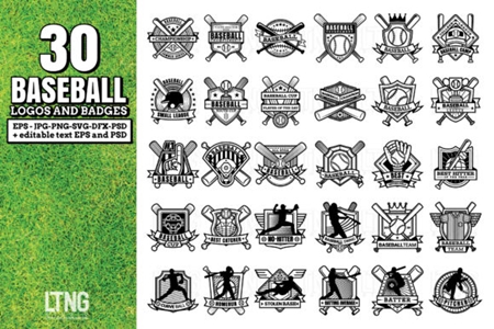 FreePsdVn.com 1905146 MOCKUP 30 baseball logos and badges 1274831 cover