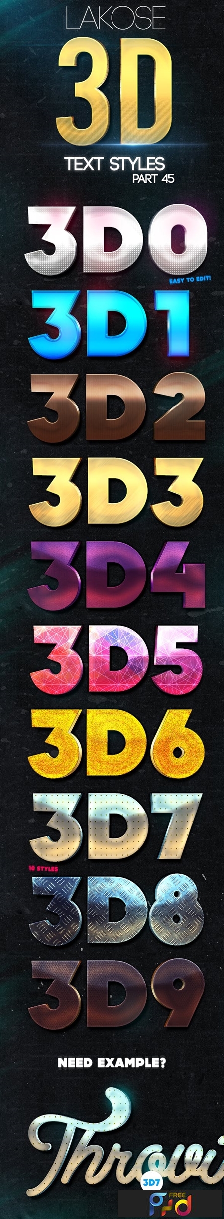 Lakose 3D Text Styles Part 45
