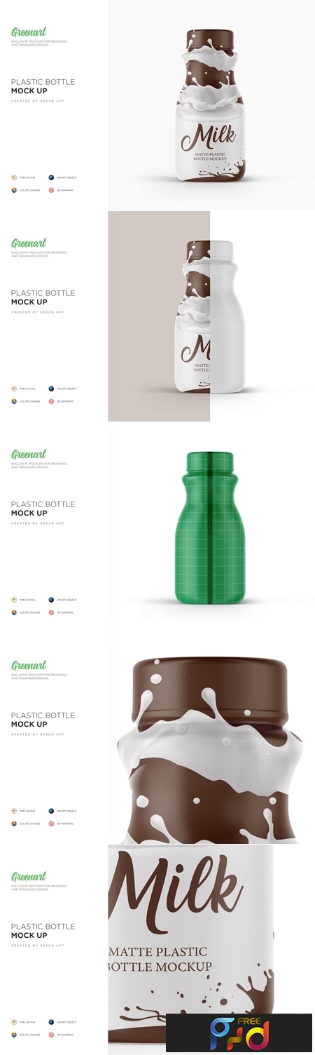 Matte Plastic Bottle Mockup