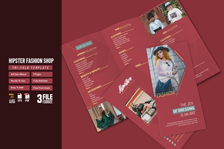 FreePsdVn.com 1905339 VECTOR hipster fashion shop trifold 3113664 cover
