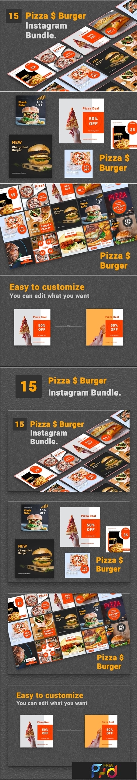 FreePsdVn.com 1905359 SOCIAL pizza burger social media bundle 3753327