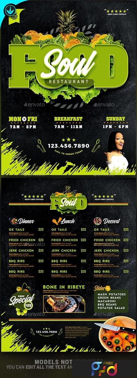FreePsdVn.com 1905361 TEMPLATE soul food restaurant menu flyer template 23519005