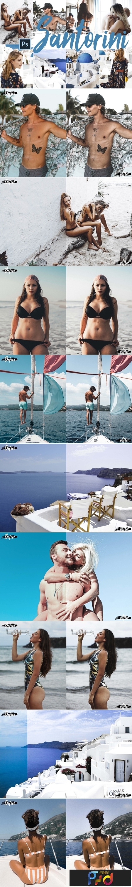 Santorini Color Grading Photoshop Action