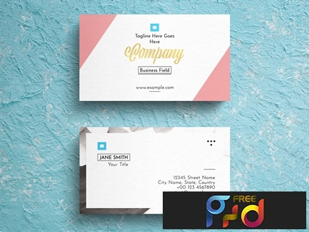 Geometric Pastel Business Card Layout with Photograph Background Accent 264617887 1