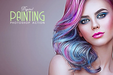 Digital Painting Photoshop Action - FreePSDvn