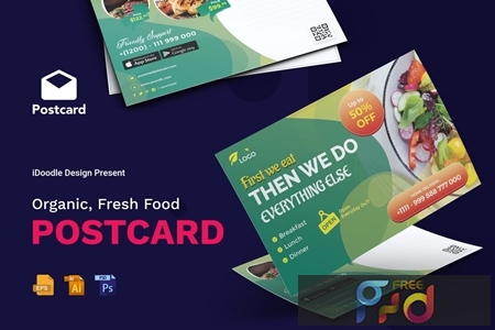 Organic, Fresh Food Postcard 1
