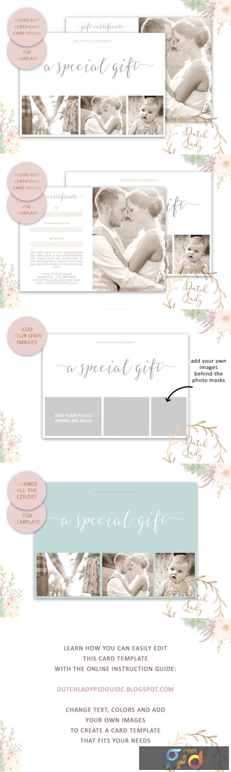 Photo Gift Card PSD Template