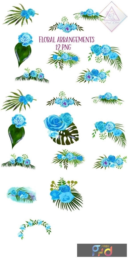 FreePsdVn.com 1907154 STOCK blue floral arrangements 1508631