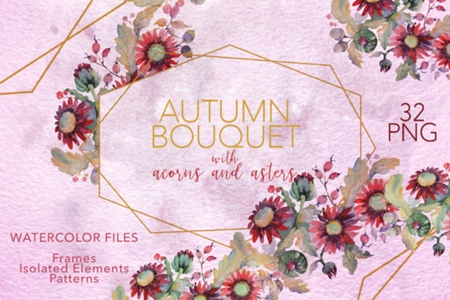 FreePsdVn.com 1907289 STOCK autumn bouquet with acorns and asters 1558406 cover