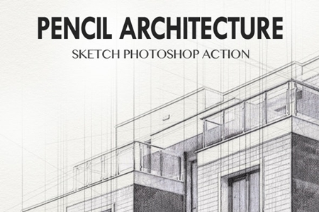 Architecture Sketch and Blueprint Photoshop Action Addons  Envato  Elements
