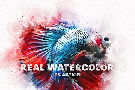 Real Watercolor Photoshop Action 24038050 - FreePSDvn