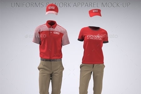 Download Food Service Uniforms and Retail Uniforms Mock-Up 22094416 ...