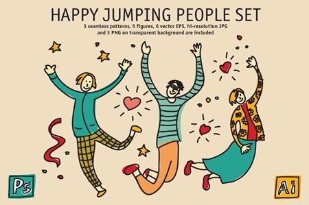 FreePsdVn.com 1908270 VECTOR happy jumping people set 3379958 cover