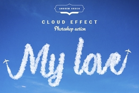 Cloud Text Photoshop Action Freepsdvn