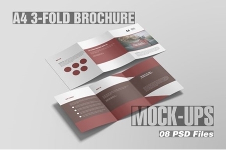 Download Free A4 Trifold Brochure Mockups 1669073 Freepsdvn PSD Mockups.