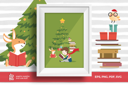 Download Christmas Card A6 Vector Elements 1669839 Freepsdvn SVG Cut Files
