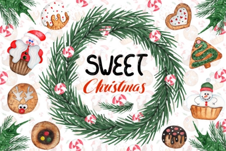 FreePsdVn.com 1908474 TEMPLATE watercolor sweet christmas cookies 1667164 cover